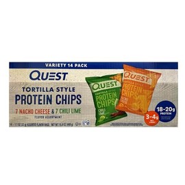 Hairless Brush Quest Protein Chips Gluten Free Variety Tortilla Chips, 1.1 Oz., 14 Bags/Pack