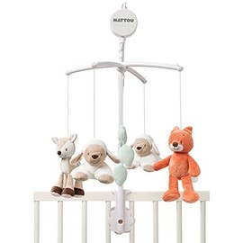 Nattou Musical Mobile, Fanny and Oscar, "La-Le-Lu" melody, 48 x 7 x 15 cm, White/Beige/Orange, 296236