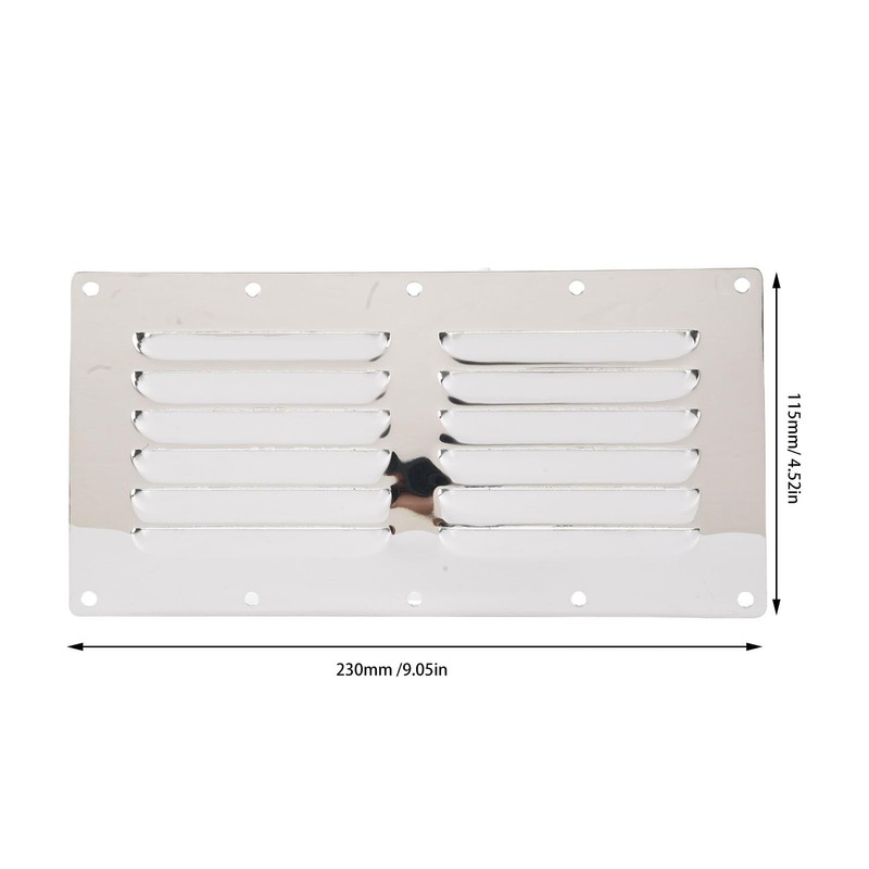 Generic Stainless Steel Air Vent Panel, 2Pcs Boat Rectangular Ventilation