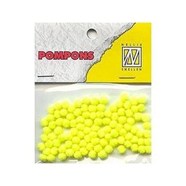 Nellie's Choice 3mm Mini Pom Poms 100pcs - Neon Yellow