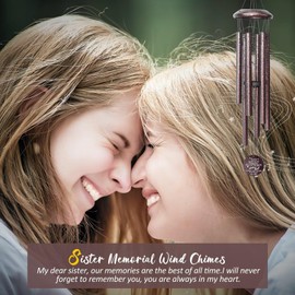 Memorial Gifts for Loss of Sister, 25''Memorial Wind Chimes of Sympathy Gifts for Loss of Sister, Bereavement, Condolence, Remembrance Gifts,Windchimes in Memory