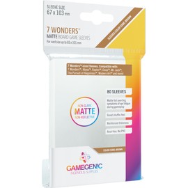 Gamegenic Game Genic 7 Wonders/Abyss Matte Board Game Sleeves, 67 mm x 103 mm, 80 Sleeves Per Pack, Multicolour