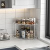 Sezanrpt 2-Tier Acrylic Corner Shelf Organiser Storage 24 x 24