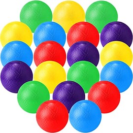 20 Pcs Playground Balls 6 Inches Dodgeball Kick Balls for Kids Adults Colorful Inflatable Balls Handballs Soccer Basketball Handball Games Camps Schools Outdoors (Simple Style)