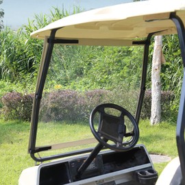 10L0L Golf Cart Foldable Windshield for Club Car DS, Portable Clear Film PVC Impact-Resistant Windproof