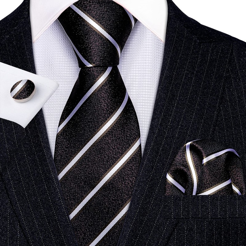Barry.Wang Corbata clásica de seda para hombre, corbata de regalo