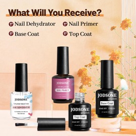 JODSONE 15ML Deshidratador de Uñas Primer base y top coat semipermanente Superficie Brillante Secado Rápido Duradero En Casa DIY Nail Salon Girl Gift keep Nail Art Design Larga Duración