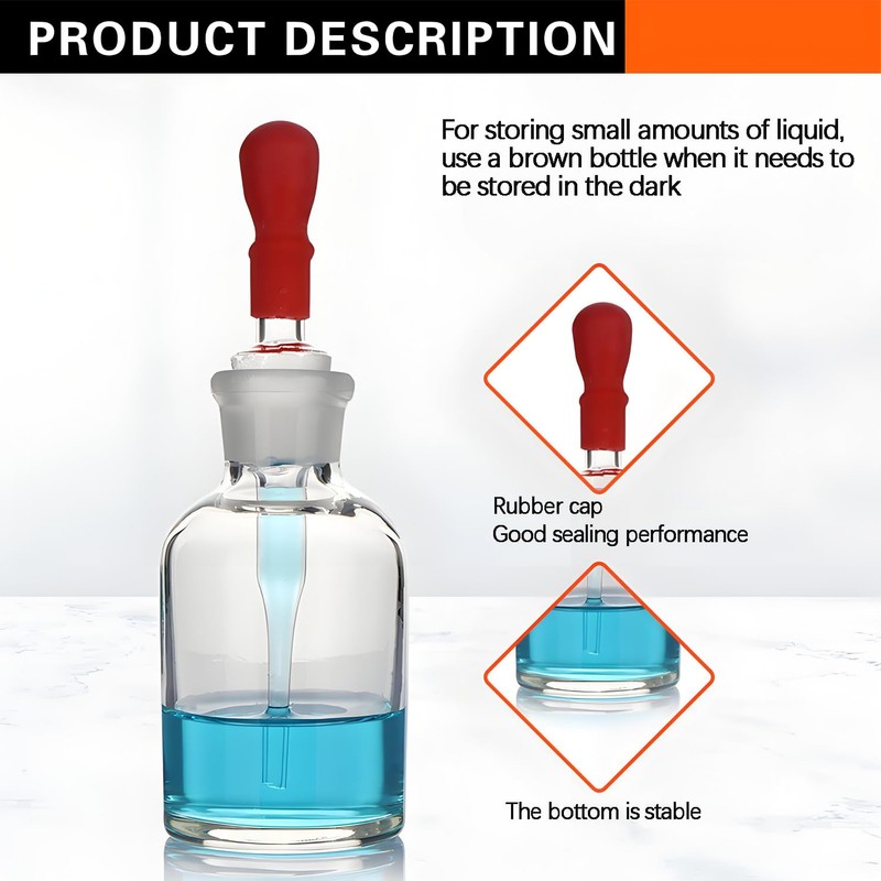 TISMART Dropping Bottle Sets 3PCS Transparent 3Size(30ml (1.01oz)/60ml (2.03oz)/ 125ml