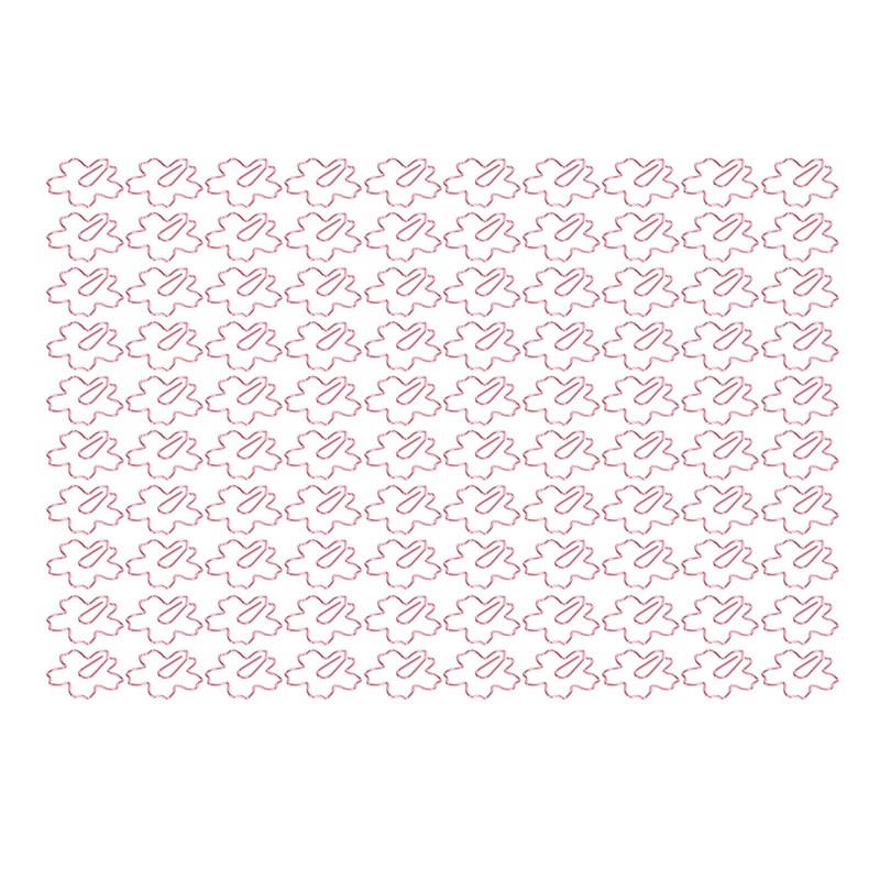 100pcs Sakura Shape Paper Clips Increased Slip Resistance Plating Process