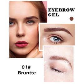 Waterproof Tinted Eyebrow Gel Kit- 2Pcs Bruntte Tinted Thickening Eyebrow Glue with Brow Brush, Brow Fast Sculpt, Long Lasting Eye Makeup, Brush to Fill in Eyebrows and Cover Gray Hair for Women-01#