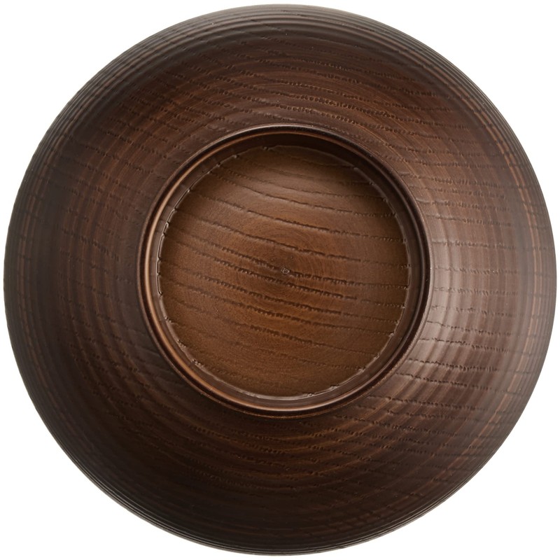 Ceramic Indigo Wood Grain Line Soup Bowl, Light Tea, Size: