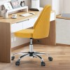 OLIXIS Armless Office Chair Cute Fabric Adjustable Swivel Wheel Desk