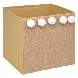 Children's Storage Box – Pompoms – Jute – Caramel – Atmosphera Créateur d'intérieur
