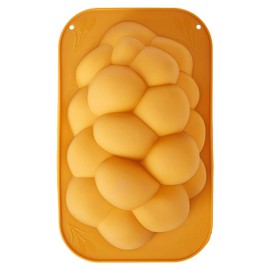 The Kosher Cook Silicone Braided Challah Mold - Medium - Braided Oval Challah Pan - Challah Bread Baking Mold - No Shaping Required - 2 Pack