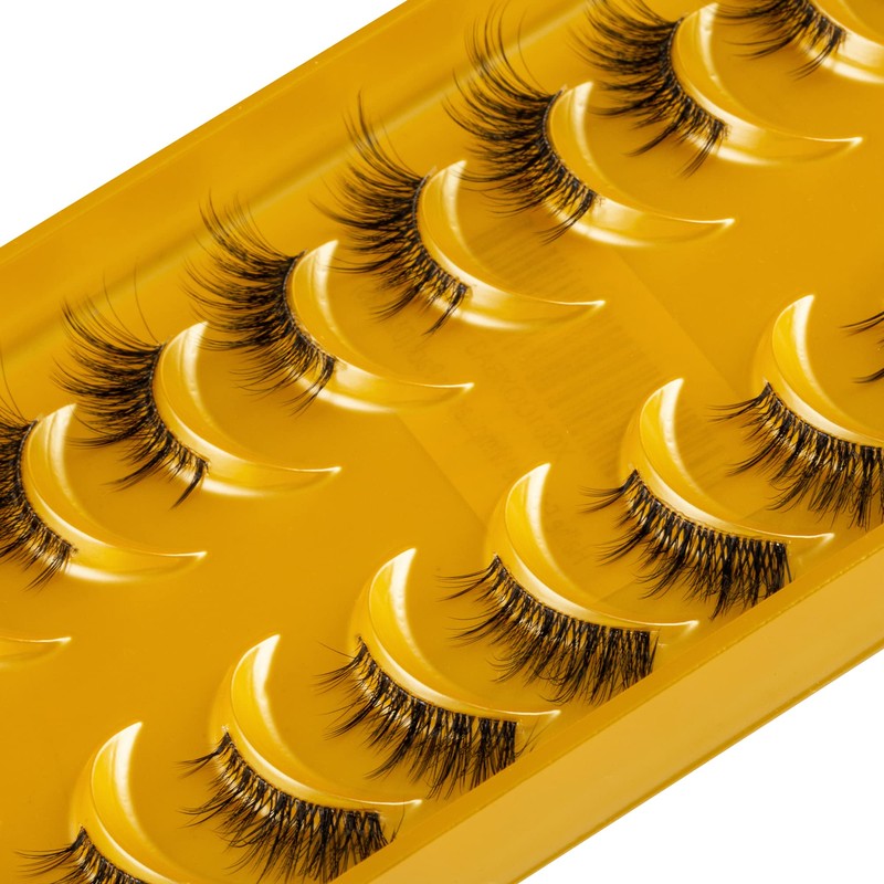 Half False Eyelashes, C Curl, Russian Stripes, False Eyelashes, Natural