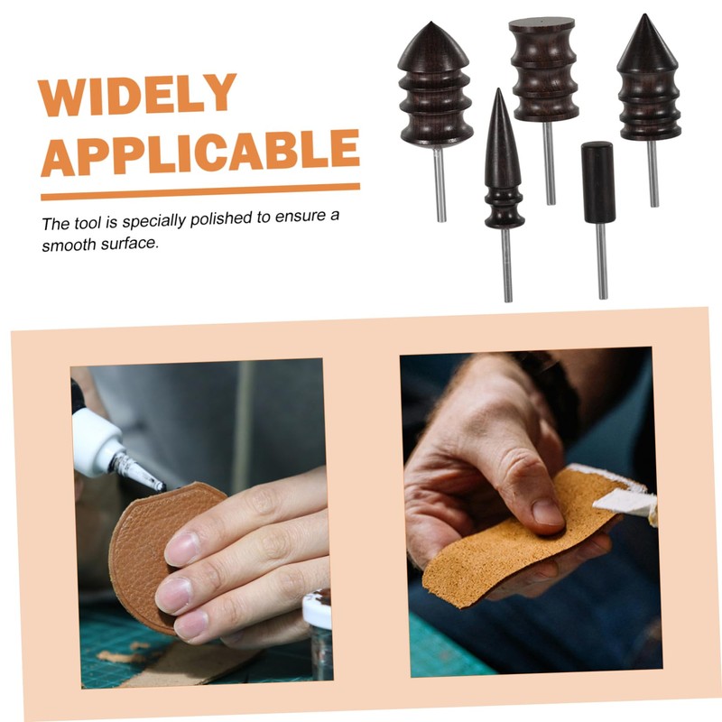 OSALADI 5Pcs Leather Burnishing Tool Edge Burnisher Rods for Polishing
