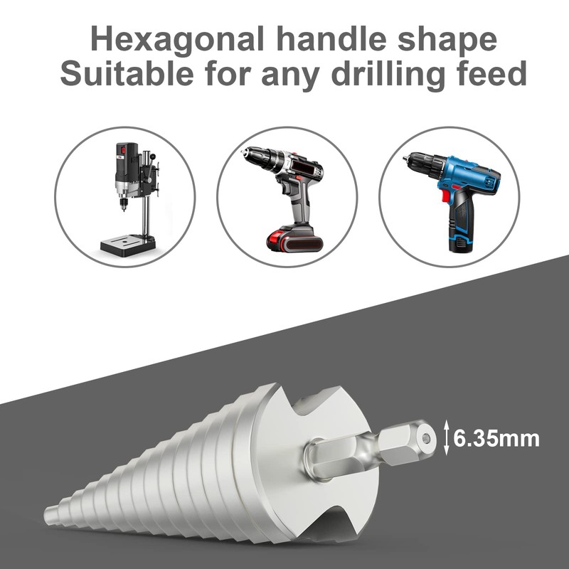 Flintronic HSS Step Drill, Hex Shank Step Drill Set, Taper