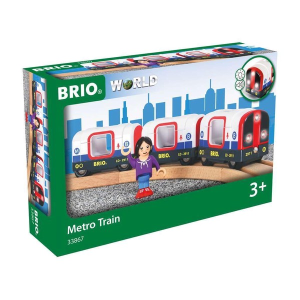 BRIO World Metro Tube Train for Kids Age 3 Years Up - Wooden Railway Set Add On Accessories