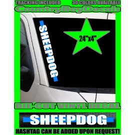 Oracal SHEEPDOG Blue Line WINDSHIELD Vinyl DECAL Sticker Police Cop Punisher Truck Car