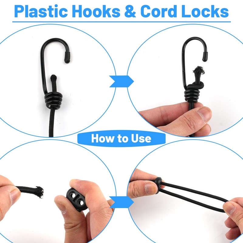 Bungee Cord 5 mm x 15 m, Black Shock Cord,