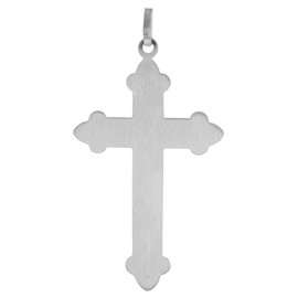 trendor Men's Necklace with Orthodox Cross Pendant 45 mm 925 Silver Timeless Necklace Made of Sterling Silver for Men, Elegant Gift Idea, 41388, Sterling Silver