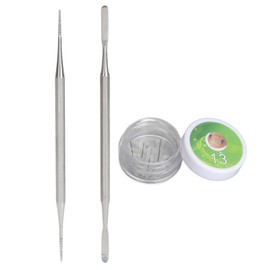 10pcs 13mm Ingrown Toenail Corrector Stainless Steel Ingrown Toe Wire Fixer with Double Head File