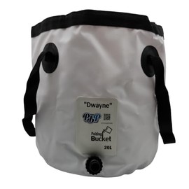 PBP Folding Bucket 20L - "DWAYNE" With Quick Hose Connector (White)