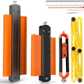 Gauge Shape Outline Tool, Contour Gauge with Lock,Christmas Gifts for Men Birthday Dad Husband Him， Measuring Tools Shape Duplicator for Woodworking - 10 Inch & 6 Inch (6+10 inch Outline Tool Set)