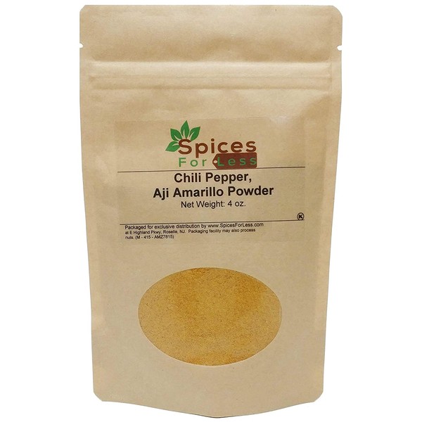 SFL Chili Pepper, Aji Amarillo Powder - 4 oz - Kosher Certified - Premium Quality