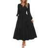 MEROKEETY Women's Fall Long Sleeve Maxi Dress 2025 Fashion Ruffle