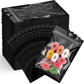 Rantuia 100PCS Bolsas de Herméticas Reutilizáveis, A prueba de fugas y humedad bolsitas para gomitas, Material Plástico de Qualidade Bolsas Alimentares de Adequadas Para Biscoitos Frutos Secos.