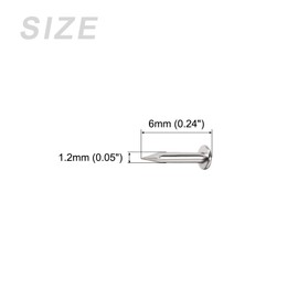 METALLIXITY Small Nails (1.2x6mm) 800pcs, Carbon Steel Tiny Hardware Nails - for Household Woodworking, Silver Tone