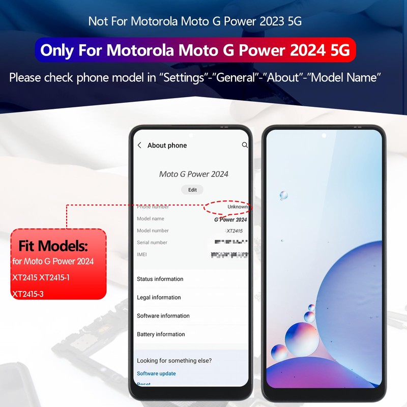 YWLRONG for Motorola Moto G Power 5G 2024 Screen Replacement
