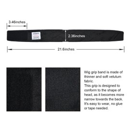 2 Pcs Wig Grip Bands Adjustable Wig Grips Headbands for Keeping Wigs in Place (Black)