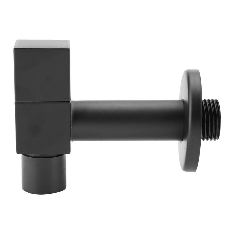 Cold Water Tap Black Copper Square Handle Wall Mount Laundry