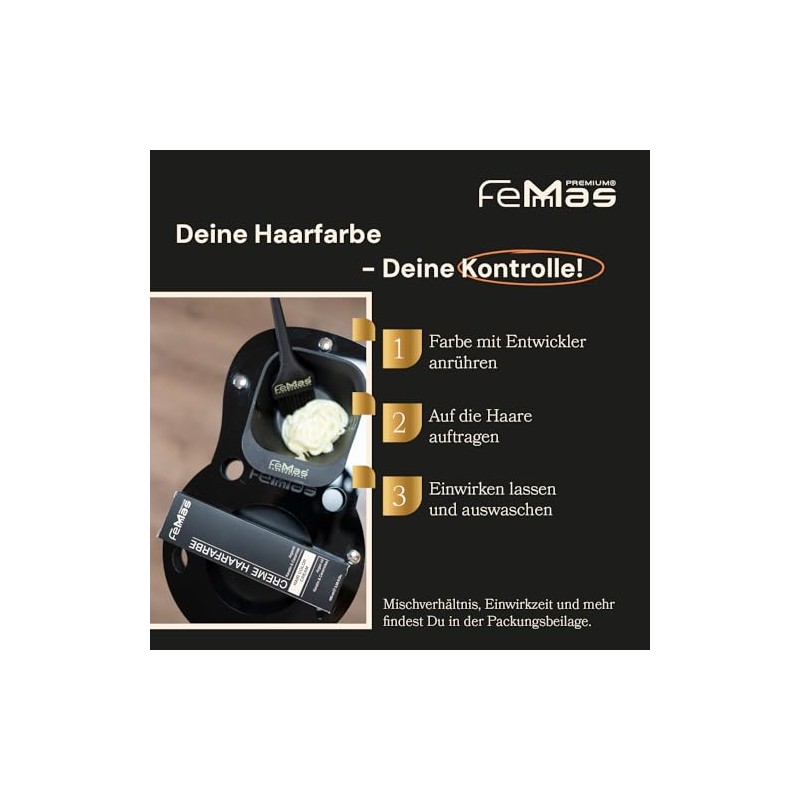 FemMas Haarfarbe Mittelblond Amber Kupfer 7.84 I Professionelle Creme Haarfarbe