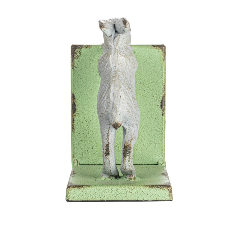 Creative Co-Op Decorative 2-Tone Cast Metal Rabbit Bookends, Green and