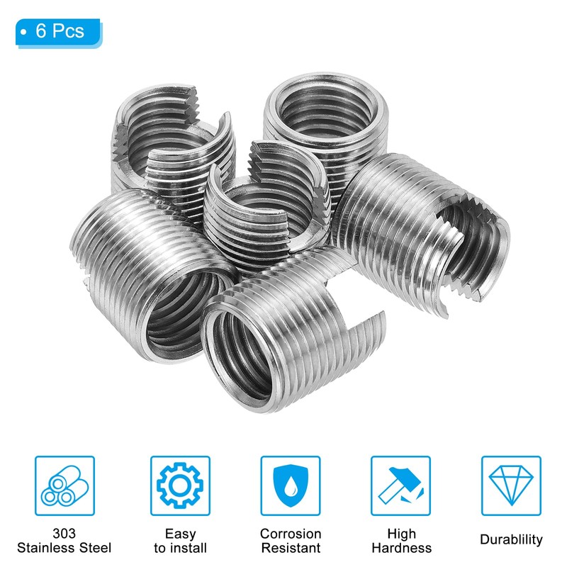 PATIKIL Self-Tapping Threaded Inserts, 6 Pcs M16 x M20 x