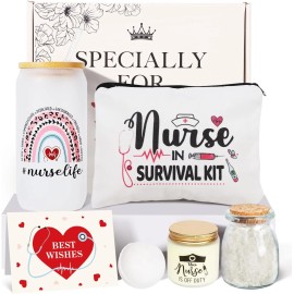 Frerdui Nurse Appreciation Gift – 16oz Glass Cup, New Nurse, Graduation, Birthday Gift S
