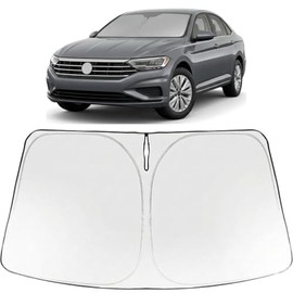 Proadsy - Parasol para parabrisas Jetta 2019-2026 plegable, protector de parasol frontal, bloquea los rayos UV, accesorios para mantener el refrigerador del coche