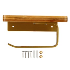 Wall Mounted Paper Towel Holder Tissue Roll Paper Rack Organizer with Shelf Kitchen Bathroom Accessories