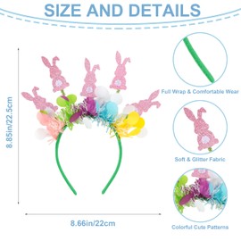 FASOTY Easter Headband - Bunny Headbands For Women Girls Cute Colorful Easter Spring Hairband Easter Party Hair Accessories