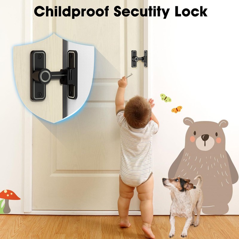 MeBantoo Sliding Barn Door Lock Hardware, 90 Degree Locks for