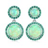 CiNily Womens Jewelry Gifts Rhodium Plated Green Fire Opal Emerald