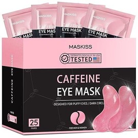 Maskiss 40Pairs Moisturizing Gold Eye Mask Pack for Dark Circles, Puffine-Eyes, Radiant Rejuvenating  Aloe Vera Moisturizing Skincare Serum and Combating Wrinkle - Specification: Caffeine Eye Mask