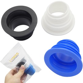 LYMGS Universal Fit Drain Pipe Hose Silicone Plug, Washing Machine Drain Hose Sealing Plug Kitchen Pipe Sewer Seal Ring Laundry Room Bathroom Bathtub, Black White Blue 3 Pack