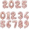 BTZO Number Balloons, Birthday, Number, Happy Birthday, Approx. 13.8 inches (35 cm), Small Size, Decoration, Anniversary, Party, Surprise, Anniversary, 0-9, 2024, New Year, Rose Gold