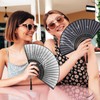 VZZNN 2 Pieces Handheld Fans, Silk Folding Fans with Bamboo