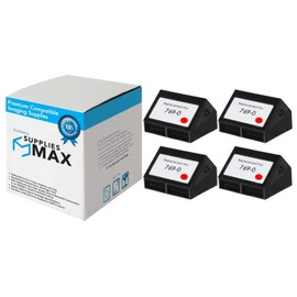 SuppliesMAX Compatible Replacement for Pitney Bowes E700/E707/E745/E747/G700 Red Postage Meter Inkjet (4/PK) (769-0_4PK)