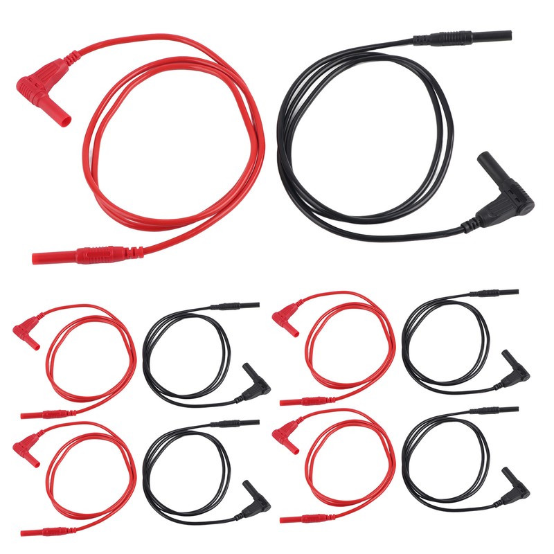 5 Set Banana Plug Test Lead 4mm Right Angle Straight